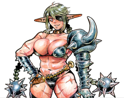 Elf warrior Wulfhild art print, 5x7