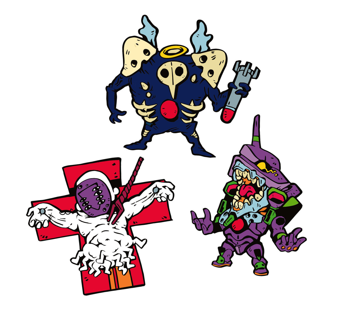 Lili crucified enamel pin