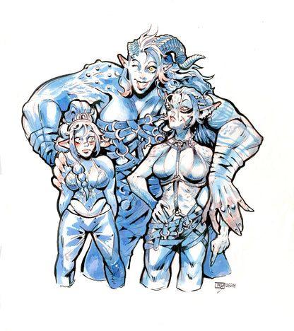 Baldurs Gate girls art print, 5x7
