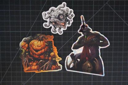 Pumpkin golem holographic vinyl sticker