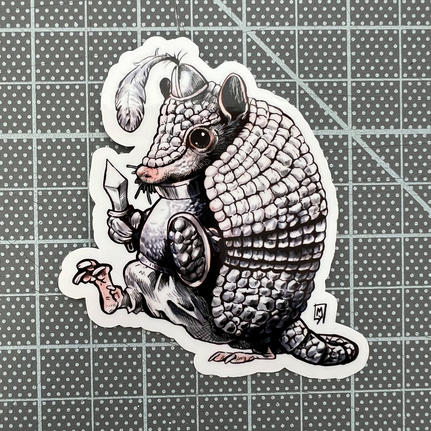 Armor-dillo Armadillo knight sticker