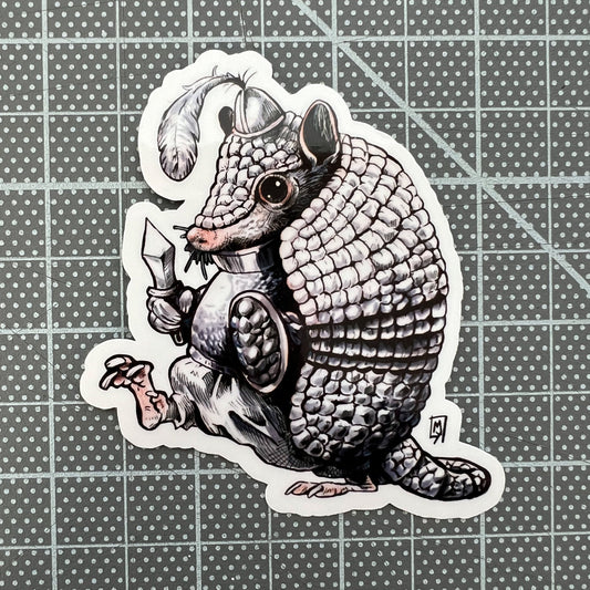 Armor-dillo Armadillo knight sticker