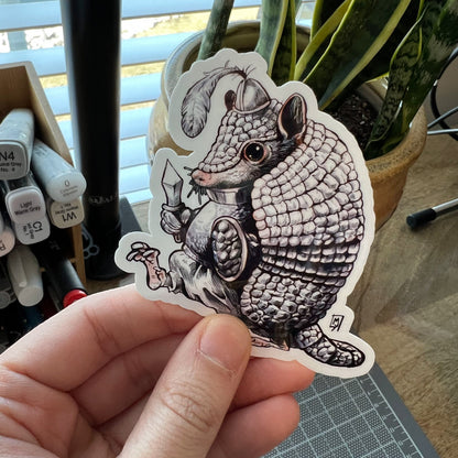 Armor-dillo Armadillo knight sticker