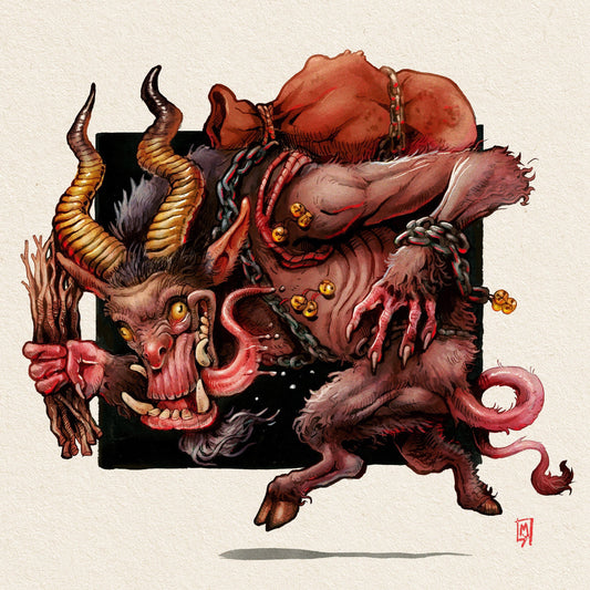 Krampus art print, 8x10