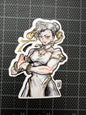 hair bun martial artist sticker