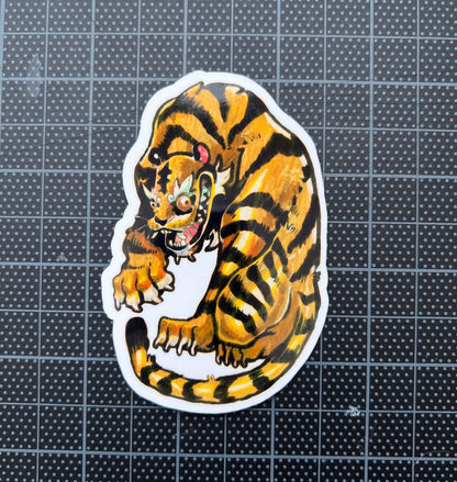 Tiger, golden ochre sticker