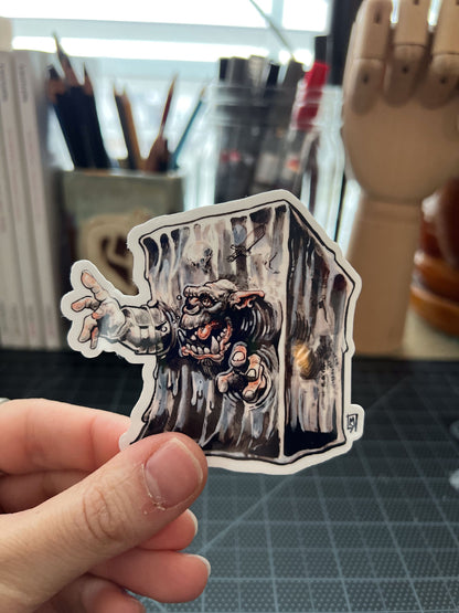 Gelatinous cube sticker (and orc)