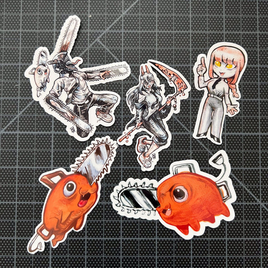 Chainsaw devil stickers