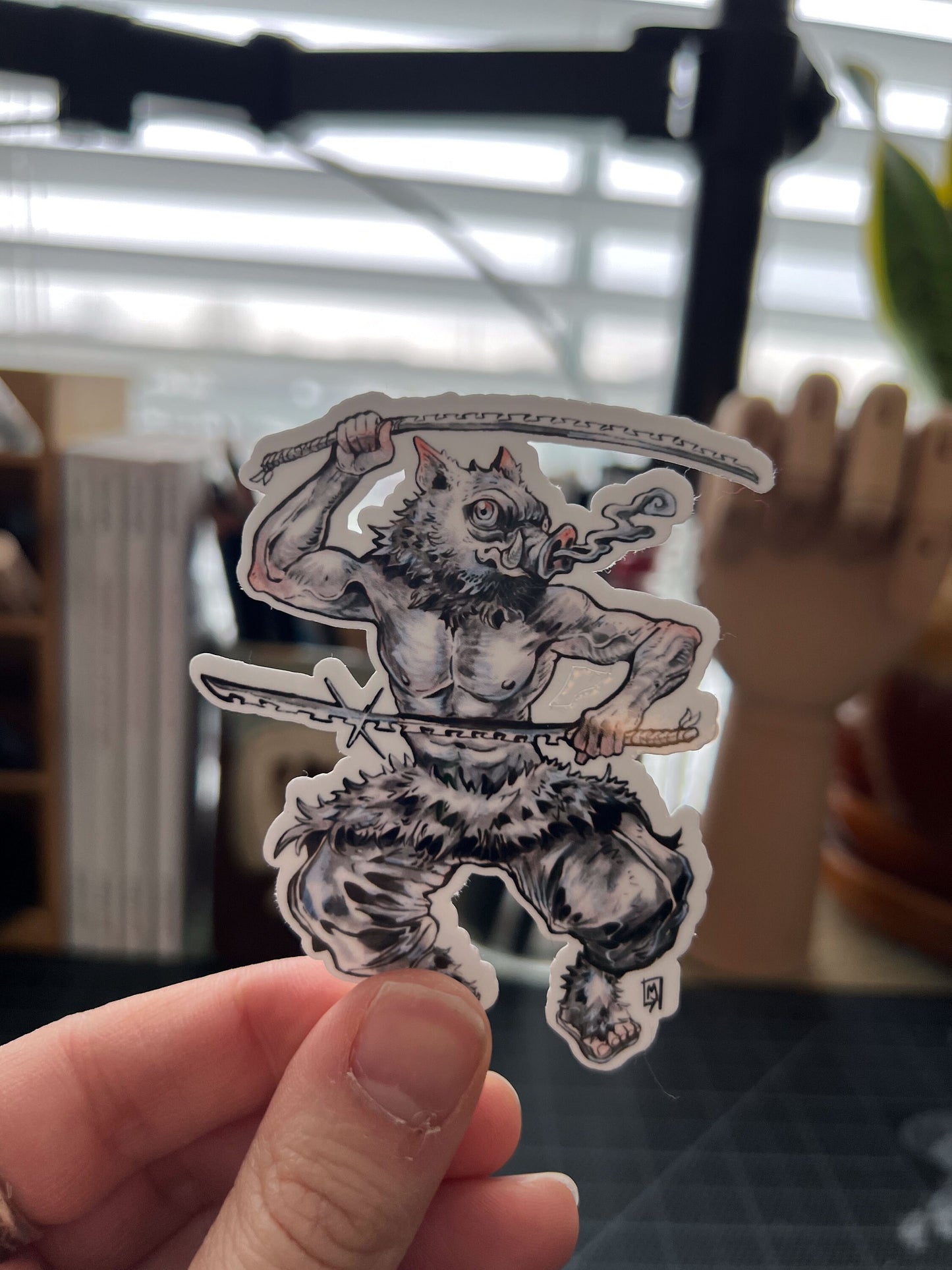 Boar headed swordsman sticker