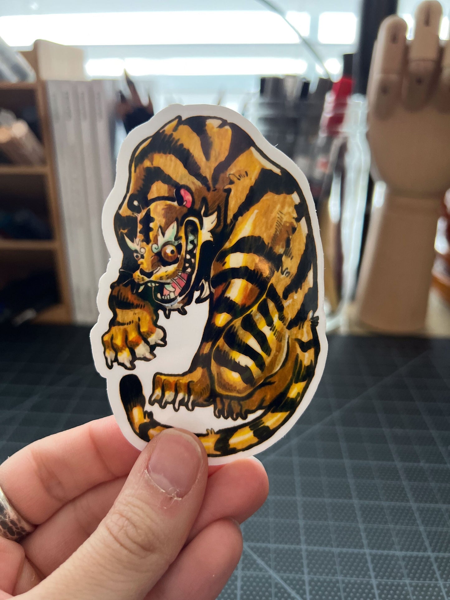 Tiger, golden ochre sticker