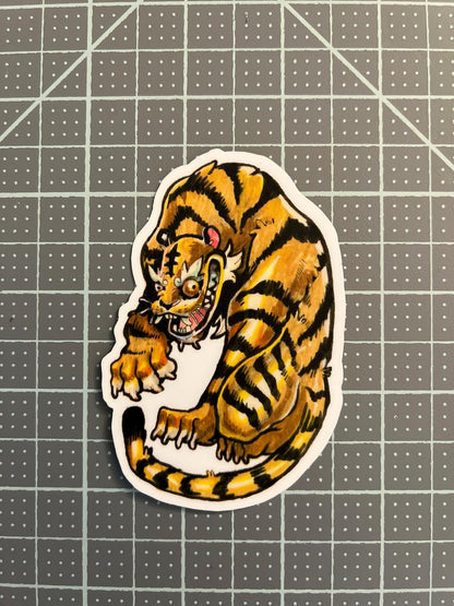 Tiger, golden ochre sticker