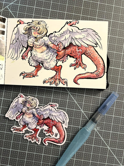 Dragon woman chimera sticker