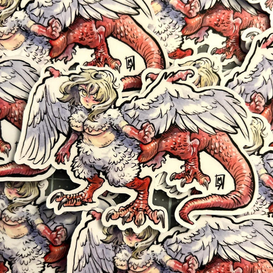 Dragon woman chimera sticker