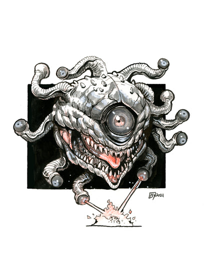 Ocular dungeon boss art print, 8x10, 5x7