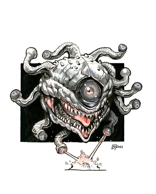 Ocular dungeon boss art print, 8x10, 5x7