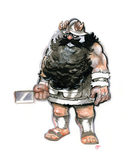 Dwarf cook art print, 5x7