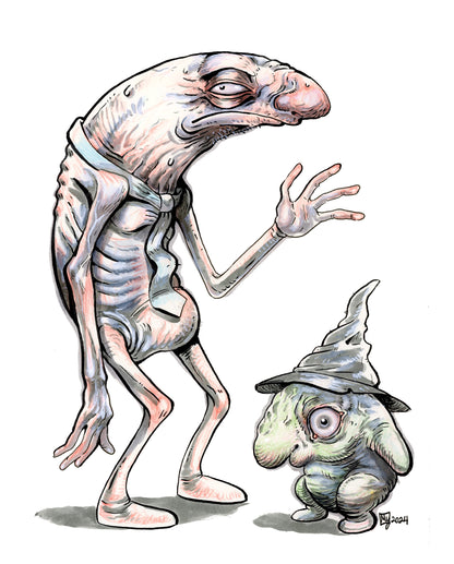 Grinning Chums Glep and Alan art print, 8x10, 5x7